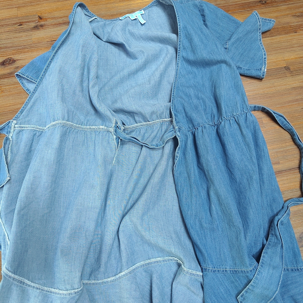 Draper James Light Blue Mini Wrap Dress - Picture 3 of 7